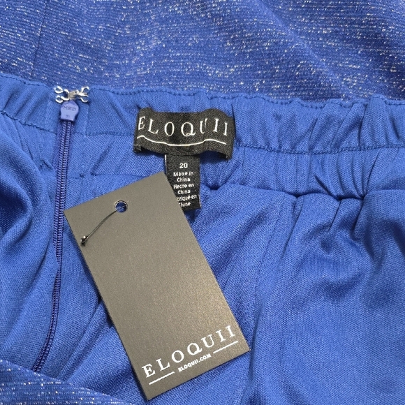 ELOQUII Royal Blue Long Sleeve Top (Size22/24) With Matching Mini Skirt (Size20) - Picture 4 of 5